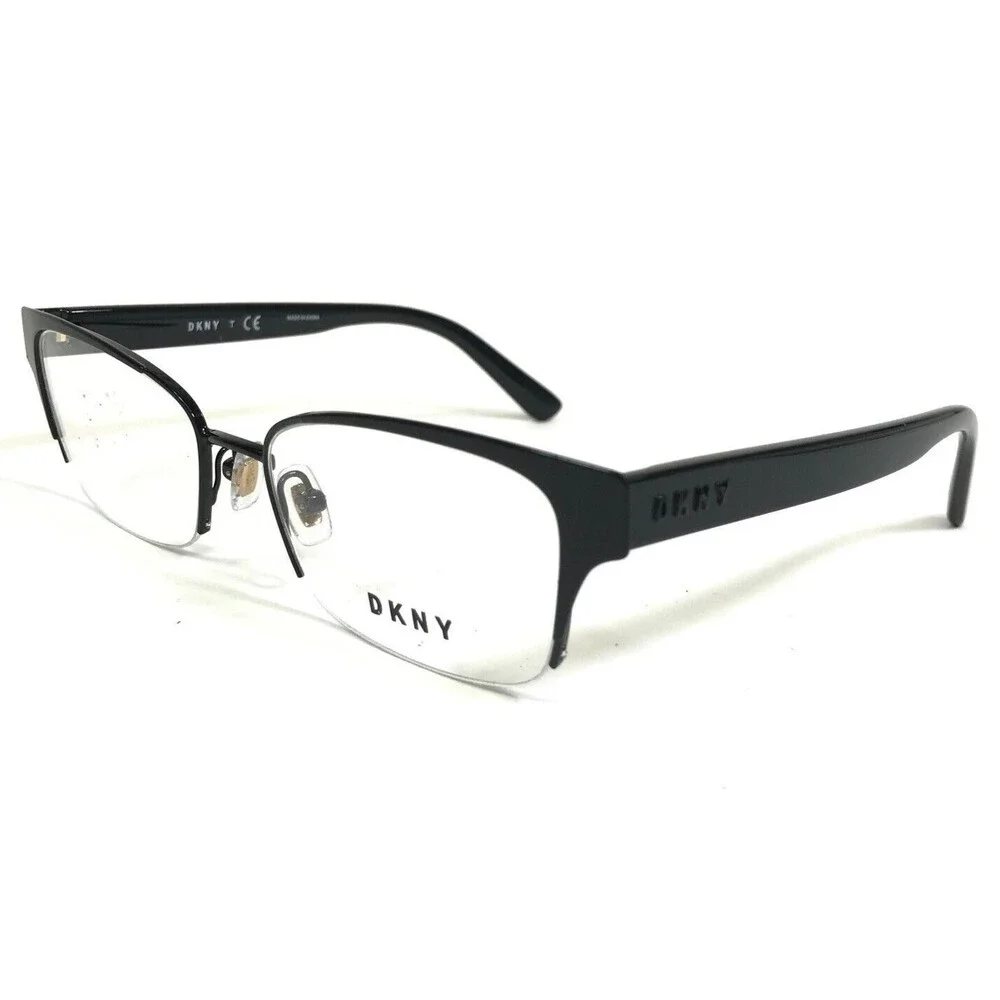 DKNY Eyeglasses Frames DY5657 1245 Black Cat Eye Rectangular Half Rim 52-17-140